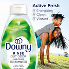 Downy RINSE & REFRESH Laundry Odor Remover and Fabric Softener for Activewear, Active Fresh Scent, 48 oz