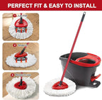 O-Ceda Easy Wrin Spin Mop Replacement - 8 Pack Microfiber Spin Mop Heads, Easy Cleaning Refills