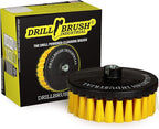 Bathroom Accessories - Cleaning Supplies - Boat Brush - Deck Scrub Brush – 7in - Medium Yellow Bristles - Variable Speed Polisher - 5/8 x 11 Threaded Hub - Tile - Shower Cleaner - Porcelain – Flooring