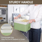 BALEINE 1 Pack Fabric Storage Bins for Shelves, Linen Storage Baskets for Organizing, Decorative Closet Bins for Clothes, Home (Green, 12"x8"x8")
