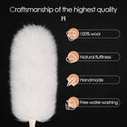 Extendable Lambswool Duster 29-110 Inch,Anti-Static Flexible Head, Stainless Steel Pole for Cleaning High Ceiling,Fan,Furniture,Roof Dusting