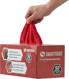 Arkwright Smart Rags Microfiber Cleaning Cloths, Pack of 50 in a Box, Lint Free 180 GSM Reusable Towels for Auto, Office and Household Cleaning, 12 x 12 in, Red