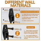 3-H Garage Wall Hooks 14 Pack, Garage Hooks Heavy Duty with Extra Welding Spots, Wall Mount Storage Organizer for Hanging Garden Lawn Tools Ladder Bike WeedEater Chair Shovel Blower (Orange)