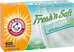 Arm & Hammer Fabric Softener Sheets, Free of Perfumes and Dyes, 100 ct (Pack of 2)
