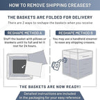 NaturalCozy 13x15x13 Kallax Storage Cubes Bins, 3 Pack | Cotton Rope Cube Storage Bin Woven Baskets for Organizing | Kallax Insert Storage Baskets for Shelves Organizer, Kids Toy, Closet Baby Nursery