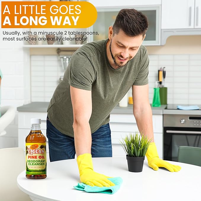 Ocean Pine Oil Cleaner Concentrate, 65% Pine Oil Deodorizer, All-Purpose Household Cleaner for Floors, Kitchen, Bathroom, Laundry, Grease & Odor Removal (2, 16 fl oz)