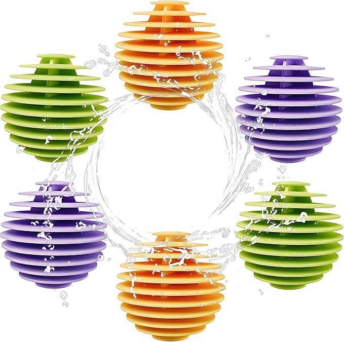 Reusable Dryer Balls Anti Static, 6 PCS Laundry Agitator Balls for Laundry, Non-Toxic Washing Balls Tangle Free for Washer, Softens Fabrics, Prevents Tangles, Enhances Cleaning (Large)