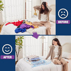 XXL Jumbo 47''X35'' Vacuum Storage Space Bags Extra Large for Blanket Bedding Comforters with Hand Pump (6 Pack)