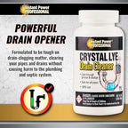 Instant Power Professional Crystal Lye Drain Cleaner, Drain Clog Remover Made of Pure Lye Crystals (12 Pack)