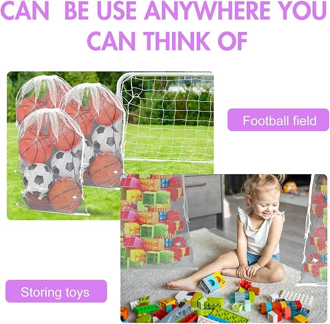 Berlune 30 Pack 24 x 36 Inches Large Mesh Bags for Laundry, Wash bags, Sturdy Mesh Material Closed with Drawstring, Factory, University, Dormitory, Travel and Apartment Dweller (White, Gray)