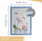 Maison d' Hermine Kitchen Towels Set of 3 100% Cotton 27.50" x 20" Reusable Cloth Tea Dish Towels Absorbent with Hanging Loop for Kitchen, Home, Dining, Cocktail Parties Spring/Summer (Canton)