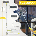 JEHONN Window Cleaning Squeegee Kit, 64 inches Tall Professional Shower Glass Washing Equipment, 3 in 1 Wall Cleaner Duster with Extension Pole for Home Indoor Outdoor Mirror Car Windshield