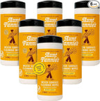 Aunt Fannie's Wood Surface Cleaning Wipes, Multipurpose Wood Surface Cleaner for Cabinets, Furniture, and Floors, Lemon Scent, 35 Count (Pack of 6)