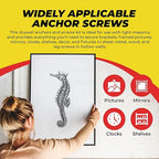 Qualihome Ribbed Plastic Drywall Anchor Kit - Wall Anchors and Screws for Drywall Includes Anchors, & Screws, 1 Masonry Drill Bit - Mounting Tolls for Decor, Furniture, Shelving (10-12 x 1)