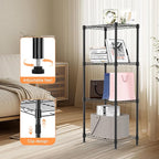 M MZG 4 Tiers Shelf Metal Storage Shelves Wire Rack Closet Organizers for Garage Kitchen Bathroom Laundry Black 11.8" D x 17.7" W x 41.9" H