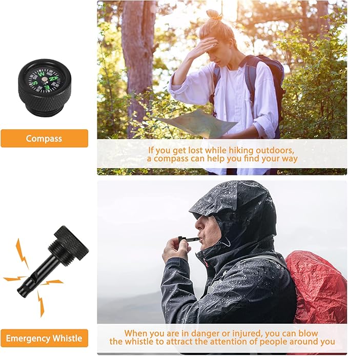 Survival Shovel, (28.3'') Camping Folding Shovel, Military Spade Multitool, Tactical Trench Tool, with Pickaxe, Compass, Whistle, Molle Bag for Digging, Metal-Detecting, Off Roading, Emergency