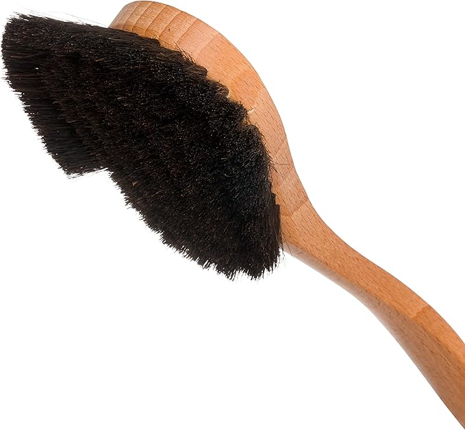 Redecker Horse Hair Bristle Dish Brush with Extra-Large Brush Head, Oiled Beechwood Handle, 10-3/5-Inches, Made in Germany