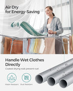 SONGMICS Clothes Drying Rack Foldable, Gullwing Laundry Drying Rack, Space-Saving, 22.2 x 68.1 x 38 Inches, Sock Clips, Metal Structure, for Clothes, Towels, Linens, Indoor, Outdoor Gray ULLR518G01