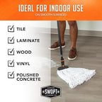 SWOPT 18” Microfiber Dust Mop, Microfiber Flexible Duster, Cotton Mop + 60" Steel Handle, Combo — Cleaning Heads With Long Handle Interchangeable With All SWOPT Cleaning Products — Machine Washable