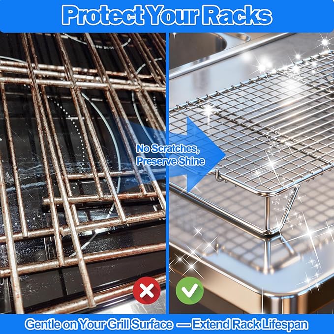 Palksky Oven Rack Cleaning Bags, 27.5''*19.6'' Heavy Duty No Scrub Oven Rack Cleaning Bags, Reusable Leak-Resistant PE Bags for Deep Soaking Grill Grates, BBQ Racks, No Cleaner Included, 3 Pack