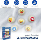 Dryer Ball Kit: 6 XL Wool Dryer Balls - Natural Fabric Softener, Reusable, Reduces Clothing Wrinkles and Saves Drying Time - Reduces Wrinkles and Saves Drying Time (6pcs Wool Dryer Ball) (Emoji)