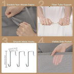 Over The Door Shoe Organizer - Shoe Rack with 8 Tiers, Sturdy Oxford Fabric Storage for Closet, Entryway, Dorm Room, Bedroom, Space Saving Holder for All Types Over The Door Organizer(Grey)