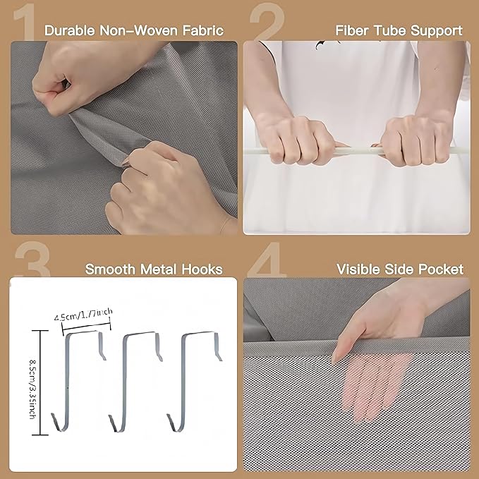 Over The Door Shoe Organizer - Shoe Rack with 8 Tiers, Sturdy Oxford Fabric Storage for Closet, Entryway, Dorm Room, Bedroom, Space Saving Holder for All Types Over The Door Organizer(Grey)