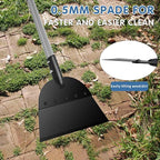 REAPALOT Multifunctional Garden Cleaning Shovel, 53.5inch Heavy Duty Flat Shovel, Stainless Steel Long Handle Lawn Edging Scraper, Outdoor Floor Scraper for Weeding and Snow Ice Removal - Grey