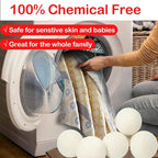 White Dryer Balls XL Laundry Balls Reusable Anti Static, 6 Pcs Lint Balls Remover for Dryer, Dryer Balls Natural Fabric Softener, Reduce Clothes Wrinkles and Saving Drying Time (White 6 Pcs)