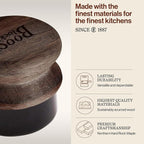 John Boos Oil & Cream Round Applicator for Wood Cutting Boards, Butcher Blocks & Utensils, Walnut - Solid Hardwood Handle, Silver Ion-Treated Sponge, Storage Cap, Easy and Even Application