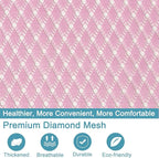 Polecasa Heavy Duty Large Mesh Laundry Bags with ID Tag and Locking Drawstring Closure - 2 Pack, 24 x 36 inches - Laundry Hamper Liner, Washable Laundry Bag for Travel, Sports, Dorms (Pink)