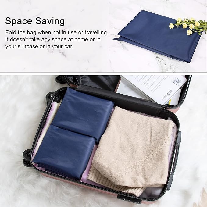 Polecasa Heavy Duty Large Laundry Bag with 130gsm Tear Resistant Fabric and Handles, Easy to Carry Dirty Clothes Drawstring Bag,Perfect for College Dorm, Travel, 2 Pack 28”x36”, Navy