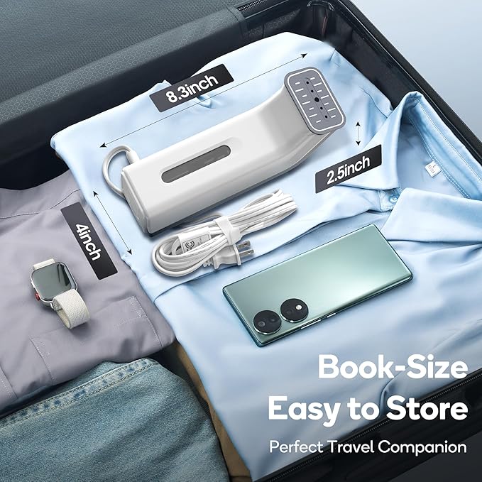 Travel Steamer for Clothes,100V-240V for Globle Traveling,Book-size Integrated design,Steamer ＆ Iron 2 In 1 for Clothes Portable mini, Clothes Steamer handheld for Home,Office(Panda color)