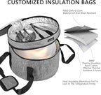 10 inch Round Cake Carrier Box with Lid and Handle, Transportation Insulated Bag for Cakes, Cupcakes and Pies, Triple Locking Design for Safe Transportation (Grey, 5.5 Inches High)