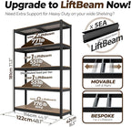 HOMEDANT House 48" Wide Boltless Heavy Duty Garage Storage Shelving Adjustable 5-Tier Metal Shelves Laminated Organization Shelf Industrial Utility Rack for Pantry Warehouse Office Store 4Pack