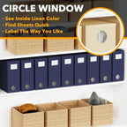 SpaceAid 9 Pack Bed Sheet Organizers and Storage, Foldable Sheet Organizer with Window for Linen Closet, Set Folder Keeper for Queen & King Size Bedding Storage (Navy Blue)