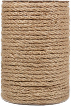 Tenn Well 6mm Jute Rope, 164 Feet Strong and Thick Twine Rope for Crafts, Gardening, Bundling, Cat Scratching Post, Home Decor, Christmas Decorations