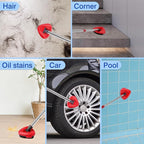 Mop Heads Replacements Complete Combo Set for O-Ceda,4 Pcs Machine Washable Microfiber Spin Mop Refills Replace Heads,1Scrub Brushs,1Base,1 Set Handle,Spin Replacements for Tub and Tile Cleaning