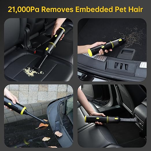 Cros 4-in-1 Mini Cordless Vacuum Cleaner, 21kPa Powerful Suction, Portable Handheld Vacuum for Car & Home, Type-C Rechargeable, Compact & Lightweight