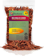Organic Red Mulch by Gardenera - Boost Soil Health and Suppress Weeds for Thriving Plants - 2 QUARTS