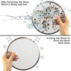 Stainless Steel Garden Sieve & Soil Sifter Tool - 9.5 Inch Stackable Sifting Pan with 3 Mesh Sizes (0.043"/0.133"/0.204") for Sand, Bonsai Soil - Includes Mini Shovels & Scoop (1 Pack)