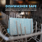 Grill Rescue Heavy Duty Kitchen Sponge - Lasts 20x Longer, Scratch-Free, Safe for Non-Stick Cookware - Cut Resistant, Versatile Household, Bathroom & Outdoor Cleaning Supplies (5, Blue)
