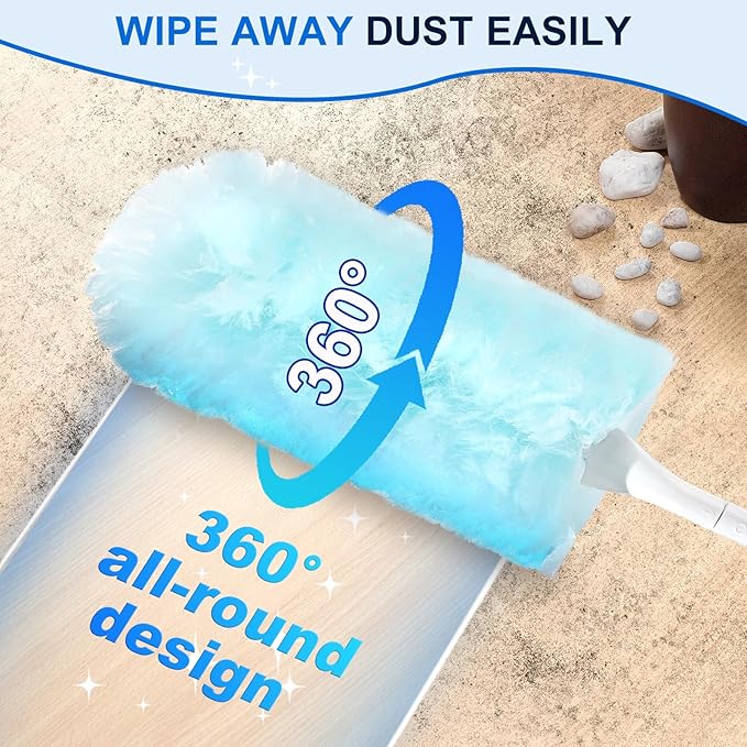 10 PCS Disposable Dusters Refills Compatible with Swiffer,Bulk Heavy Duty 360 Degree Duster Replacement Head for Blinds Ceiling Fans and Furniture Dusting