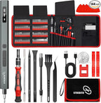 STREBITO 144-Piece Upgraded Electric Screwdriver, Max 0.7 N.m, 120 Magnetic Bits, 5-gear Torque Adjustment, Precision Screwdriver Set, Repair Tool Kit for Tech, Electronics and PC