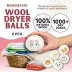 Wool Dryer Balls - Natural Fabric Softener, Reusable Laundry Balls for Dryer, Reduces Wrinkles, Static, & Saves Drying Time, Gentle on Clothes, Plastic-free Alternative for Dryer, 6 Balls XL