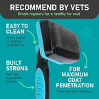 Maxpower Planet Dog Rake and Dog Hair Brush - Gently Removes Loose Undercoat, Mats and Tangled - Deshedding Grooming Tool for Dogs & Cats - Self Cleaning Slicker Brush - All Hair Types