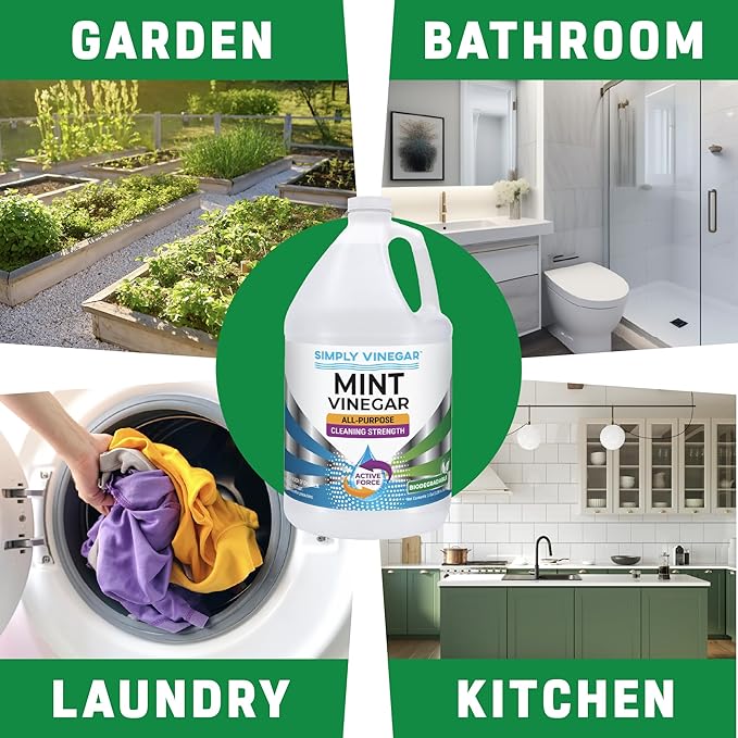 Simply Vinegar Mint Vinegar – with Refreshing Mint Scent for Cleaning, Home, Laundry, 128 oz - 2 Pack