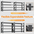 79”W Garage Shelving Heavy Duty, 7000LBS Metal Storage Shelves, 24” Deep Storage rack shelf, Steel Tall Industrial Shelving , 4 Tier Adjustable Standing Shelf for Warehouse / Shop 79"W x 24"D x 79"H