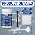 JAOJAO Jewelry Protective Coating, Jewelry Sealant with Brush and Cloth Transparent Texture Prevents Fading and Scratching for Gold Silver Platinum Gold Plating 100ml