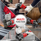 Cordless Angle Grinder 4-1/2 inch, 3-Speed Adjustable, 10000 RPM Electric Angle Grinder Portable with 2*4.0Ah Batteries & 3 Wheels, Battery Powered Grinder Tool Kit for Wood/Metal/PVC Cutting
